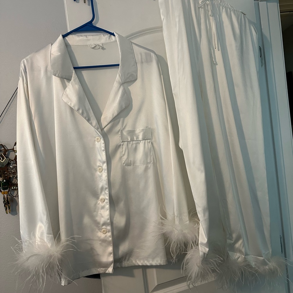 Satin Feather Pajamas
